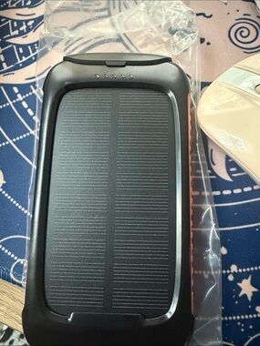 Portable Solar Power Bank - Black with Orange Trim